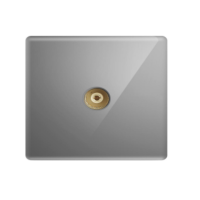 TV Aerial Outlet Grey Tampered Glass Panel Switch