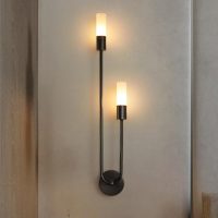 Black Modern Vanity Wall Lamps & Sconces, Double Head Bathroom Wall Light Fixtures, G9 Base Gold Metal Wall Lamp, Indoor Up and Down Wall Lighting for Mirror Living Room