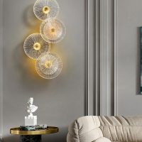 Postmodern light luxury wall lamp living room background wall bedside personalized glass aisle wall light