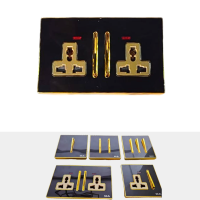 Twin Socket Black Gold Piano Socket