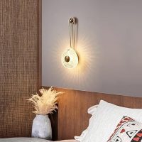 Gold Finish Round Crystal Light Wall Lamp Lighting Sconce Fixture for Living Room Bedroom Bedside Home Decor- Tricolour