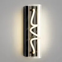 38cm Black Indoor LED Wall Light, Bathroom Vanity Light Fixture, Above Mirror, for Living Room Hallway Bedroom Bedside Wall Lamp (Warm Color, 3000K)