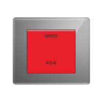45A DP Shower Switch Grey Tempered Glass Panel Switch
