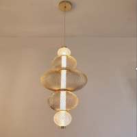 Daphne Gold Mesh LED Pendant Light