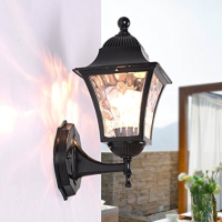 Traditional Wall Light Up and Down Exterior Wall Lantern 1 × E27 Vintage Retro Metal Antique Aluminum Finish Hallway Winter Garden Balcony Porch ( Color : Black up )
