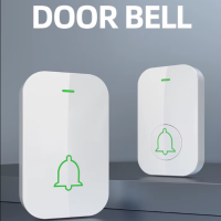 White UK Plug Ringtones Chime Remote Control IP44 Waterproof Ring Wireless Doorbell for Indoor 120V/220V Door Bell for Home