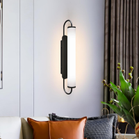 Indoor Flute Wall Light Electroplated Black Metal Wall Lamp with Long Tube Glass Shade Modern LED Wall Lighting Fixture 3000K (Copy)