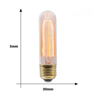 Energy saving T125 E27 Edison Bulbs| Warm White