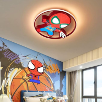 Spiderman LED Ceiling Lamp Kids Room Lamp with Remote Control Dimmable Cartoon Ceiling Light for Kids