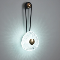 Black Finish Round Crysta Light Wall Lamp Lighting Sconce Fixture for Living Room Bedroom Bedside Home Decor- Tricolour