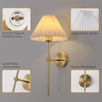 White Fabric Shade Living Room Wall Lamp | Metal and Textile Modern Lamps for Hotel Bedroom Stairs Hallway