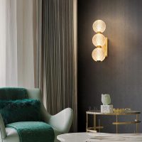 3-Light with White Globe Glass Wall Light | Glass Globe Wall light