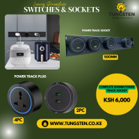 Complete Black Power Track Socket plus Universal port & Type C Adapter | 800MM |500MM