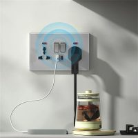 13A Twin Socket Grey Tempered Glass Panel Switch with USB + TYPE C Charging Port