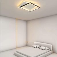 Modern Simple Square Black Flush Mount Ceiling Light 48W Ultra-thin LED Energy Saving Ceiling Lamp