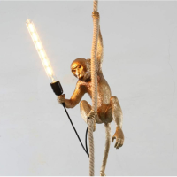 Monkey Ceiling Hang Lamp/ Available in gold and black