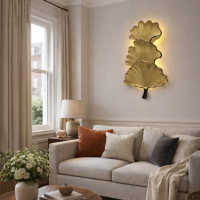New Modern Golden Leaf With Ceramic Body in LED Wall Lamp For Livingroom Bedroom Hall