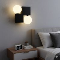 Pathson Vintage Hardwired Wall Sconce with White Globe Glass, Industrial Bathroom Vanity Light
