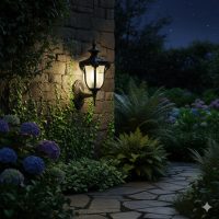 Outdoor Wall Sconce One-Light E27 Retro Exterior Wall Mount Light Fixture, European Style Patio IP54 Waterproof Lantern Wall Lamp Porch Aluminum Wall Sconce Lighting with Seeded Glass Shade