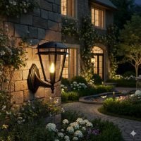 E27 Waterproof Outdoor Wall Lamp - Retro Industrial Garden Light with Clear Glass Shade