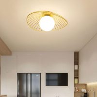 Gold1-Light Semi Flush Mount Light Fixture Metal Mesh Art Decor Pendant Light Danish Style Spot Lights, 15.7inch Unique Ceiling Light Fixture for Kitchen Entryway Bedroom Foyer (Copy)
