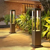 2ft Modern Minimalist Landscape Lighting Garden |Villa Courtyard Outdoor Waterproof LED Square Bollard Light