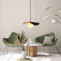 Marble Pendant Lamp Lotus Leaf-Shaped All Copper Lampshade Creative Dining Room Hanging Lamp, G9 Pendant Light Ceiling Lights Fitting Kits for Dining Room Restaurant Hotel