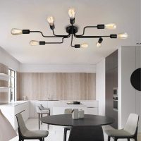 Vintage Industrial Spider Lights Ceiling 6 Retro Metal Black Spider Lighting Multiple Bulb 8 E27 Sockets Decorative Indoor Lighting Fixture Fittings Uptodate
