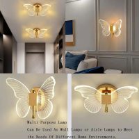 Acrylic Butterfly LED Wall Light Modern Butterfly Wall Sconces Semi Flush Mount Ceiling Lighting