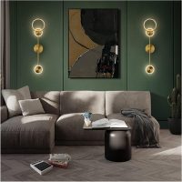 Wall lamp, Luxury Indoor Wall Lamp LED Compatible with Bedroom Bedside Background Gold/Black Iron Light - Wall Sconce Decoration,Modern Wall Sconces