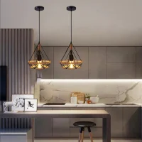 Hemp Rope Diamond Shape Pendant Light
