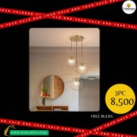 3-Light Pendant Lighting, Modern Crystal Pendant Light, Adjustable Hanging Lamp, Ceiling Lighting Fixture for Kitchen, Dining Room, Living Room, Hallway