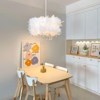 Feather Chandelier Dining Table Crystal Ceiling Lamp, Bedroom Bedside Chandelier Wild Chandelier Aisle Pendant Lights, Light Fixture