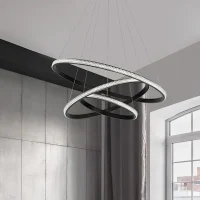 3 rings Black LED chandelier | LED living room chandelier |