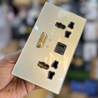 13A Twin Luxury Type C USB port  Tempered Glass Gold Socket | Universal port