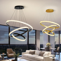 3 rings Gold LED chandelier | LED living room chandelier | (Copy)