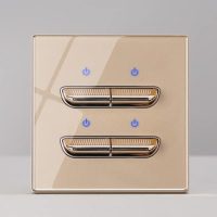4g2w Luxury Acrylic  Crystal Tempered Glass Gold  Switches