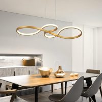 LED Spiral Chandelier Modern Creative Chandelier, 50W Art Decorative Light for Living Room Dining Room Bedroom