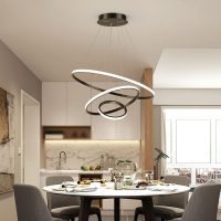 Black 3-Tier  Ceiling Light  Modern LED Chandelier Combination Light Suitable for Living Room, Dining Room, Bedroom