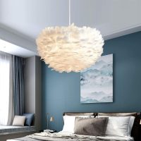 600MM Goose Feather Chandelier | Warm Romantic Shade Natural Single Head Decor Lamp