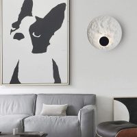 Minimalist Art Round Resin Sconce Light Living Room Bedroom Decoration Lighting Fixture
