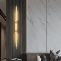 Gold LED Linear Tube Wall Sconce Minimalist Strip Wall Lamp