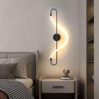 Black Strip linear wall sconce in iron art LED wall