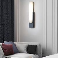 500mm Black Marble  effect Long Wall Sconce |Mid Century Marble LED Wall light