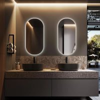 75*45CM Oval Back Lit Touch control LED mirror