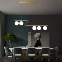 Modern Creative Fashion Iron Glass LED Restaurant Chandelier Coppery Black Bedroom Study Studio Lighting Fixtures