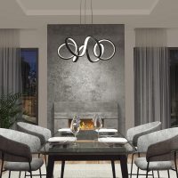 Bright Black Led Chandelier | Suspension Lamp Curve Pendant Light
