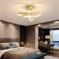 Tricolor Gold LED Semi Flush Mount Ceiling Light