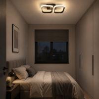 2 Square Black LED corridor light