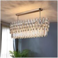 800mm Nordic Water Drop Crystal Chandelier Living Room Bedroom Villa Wrought Iron Chandelier